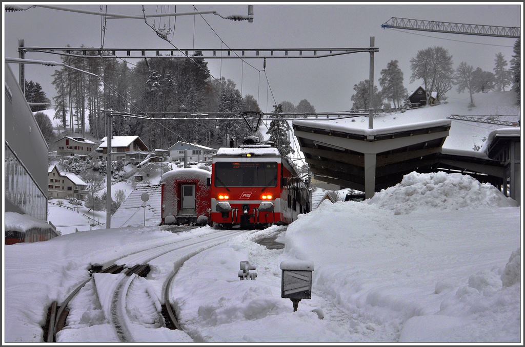 Bahnhof Heiden im Schnee. (29.01.2015)