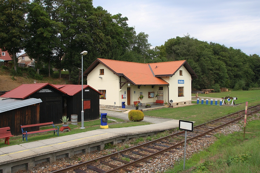 Bahnhof Hodice am 10.August 2019.