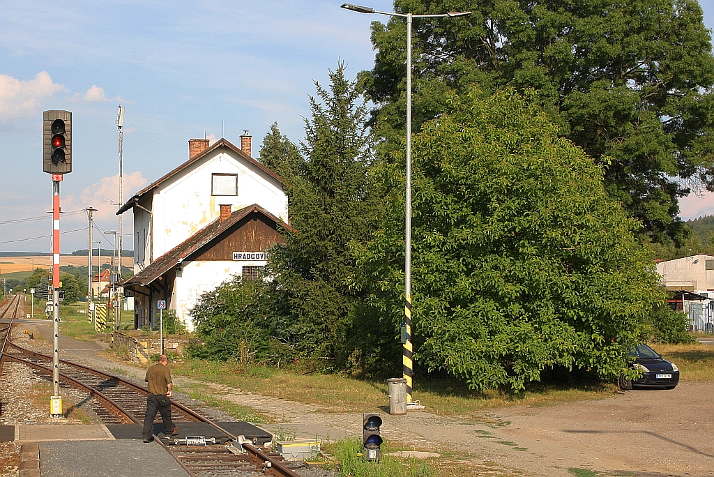 Bahnhof Hradcovice am 20.Juli 2019.