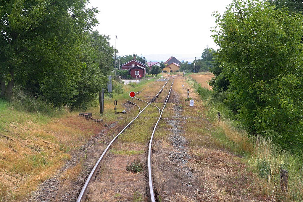 Bahnhof Lobodice am 20.Juli 2019.