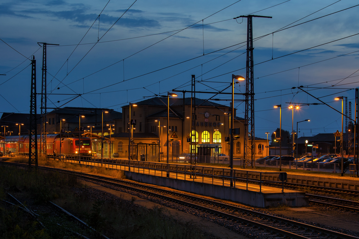 Bahnhof Pasewalk am frühen Morgen. - 31.08.2015