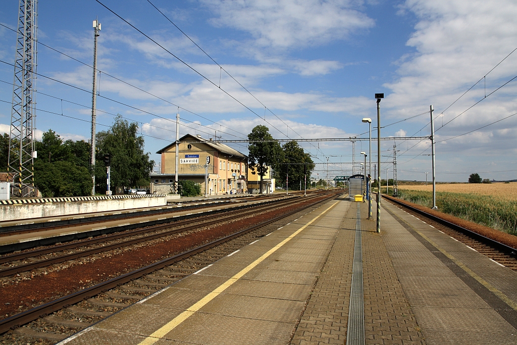 Bahnhof Sakvice am 15.August 2018.