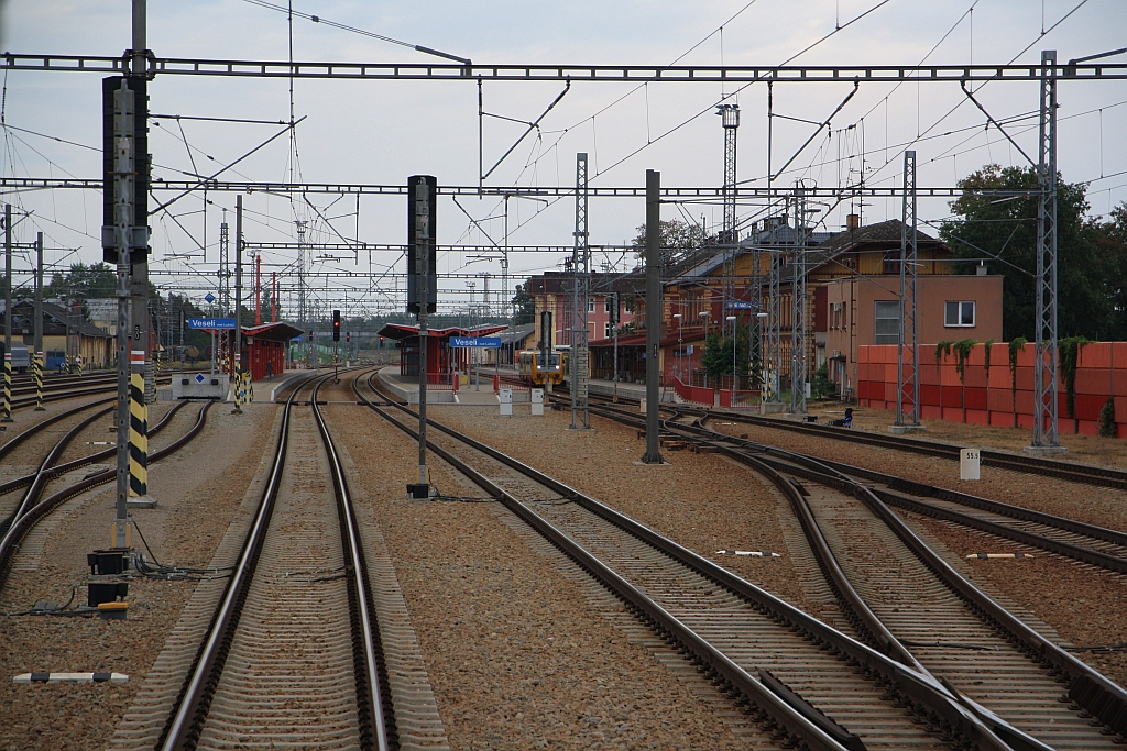 Bahnhof Veseli nad Luznice am 25.August 2018.