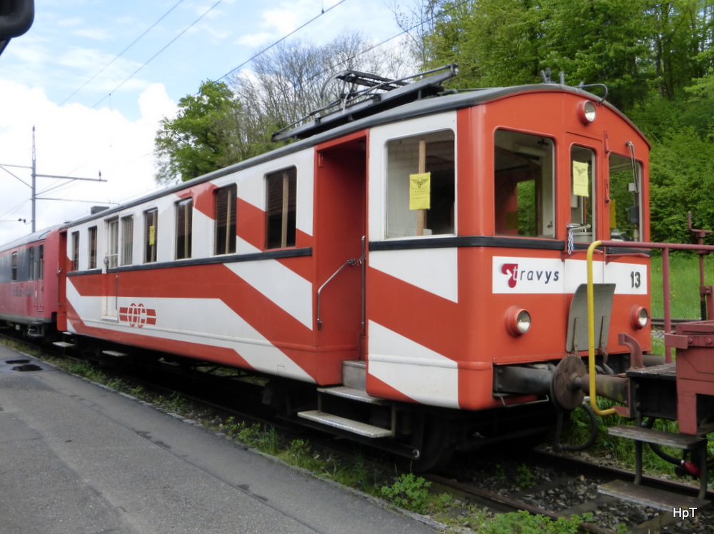 Bahnmuseum Kerzers/Kallnach - Ex OC Triebwagen BDE 4/4  13 abgestellt in Kallnach am 01.05.2014
