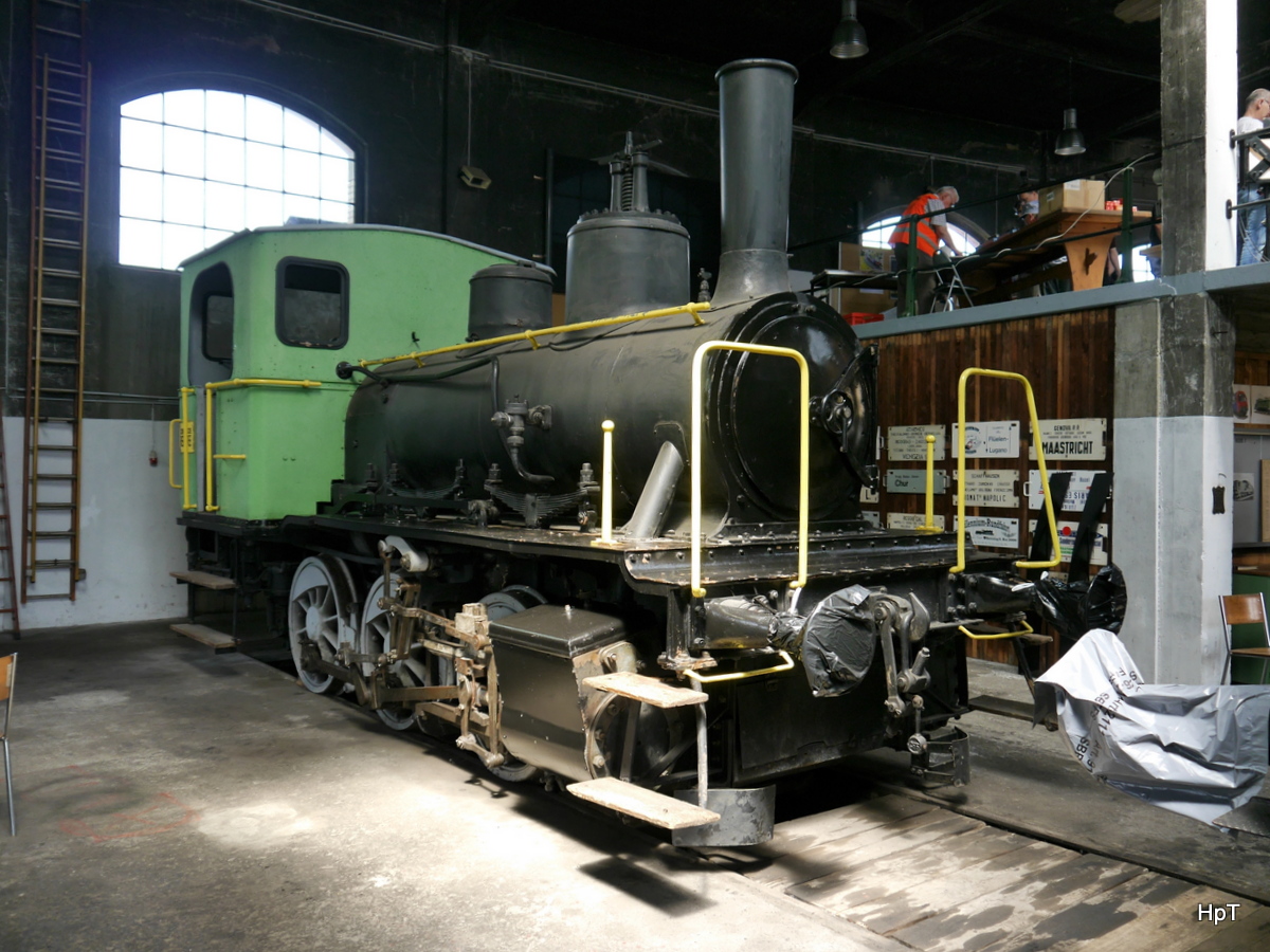 Bahnpark Brugg - Dampflok E 3/3  8551 ausgestellt im Bahnpark Brugg am 26.05.2018