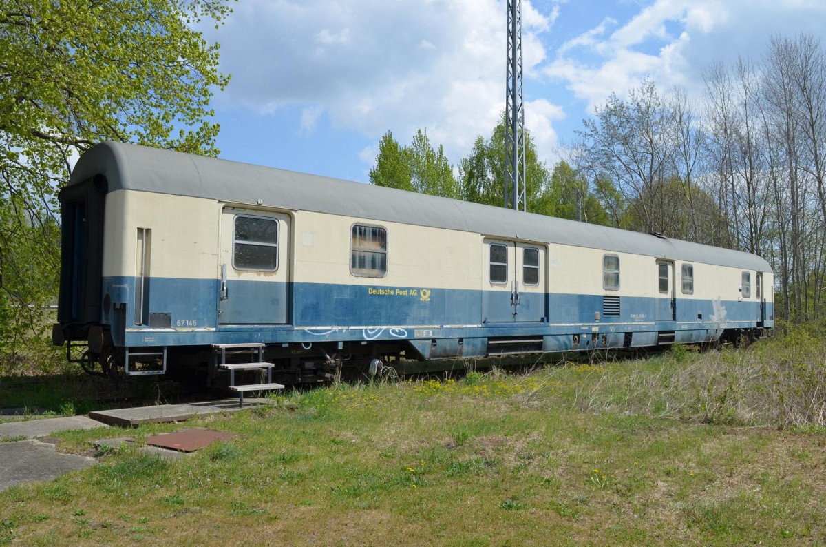 Bahnpostwagen 50 80 00-33 055-7 Post mr-a im Museums Bw Lutherstadt Wittenberg  Frderverein Berlin -Anhaltische Eisenbahn e.V.  01.05.2015