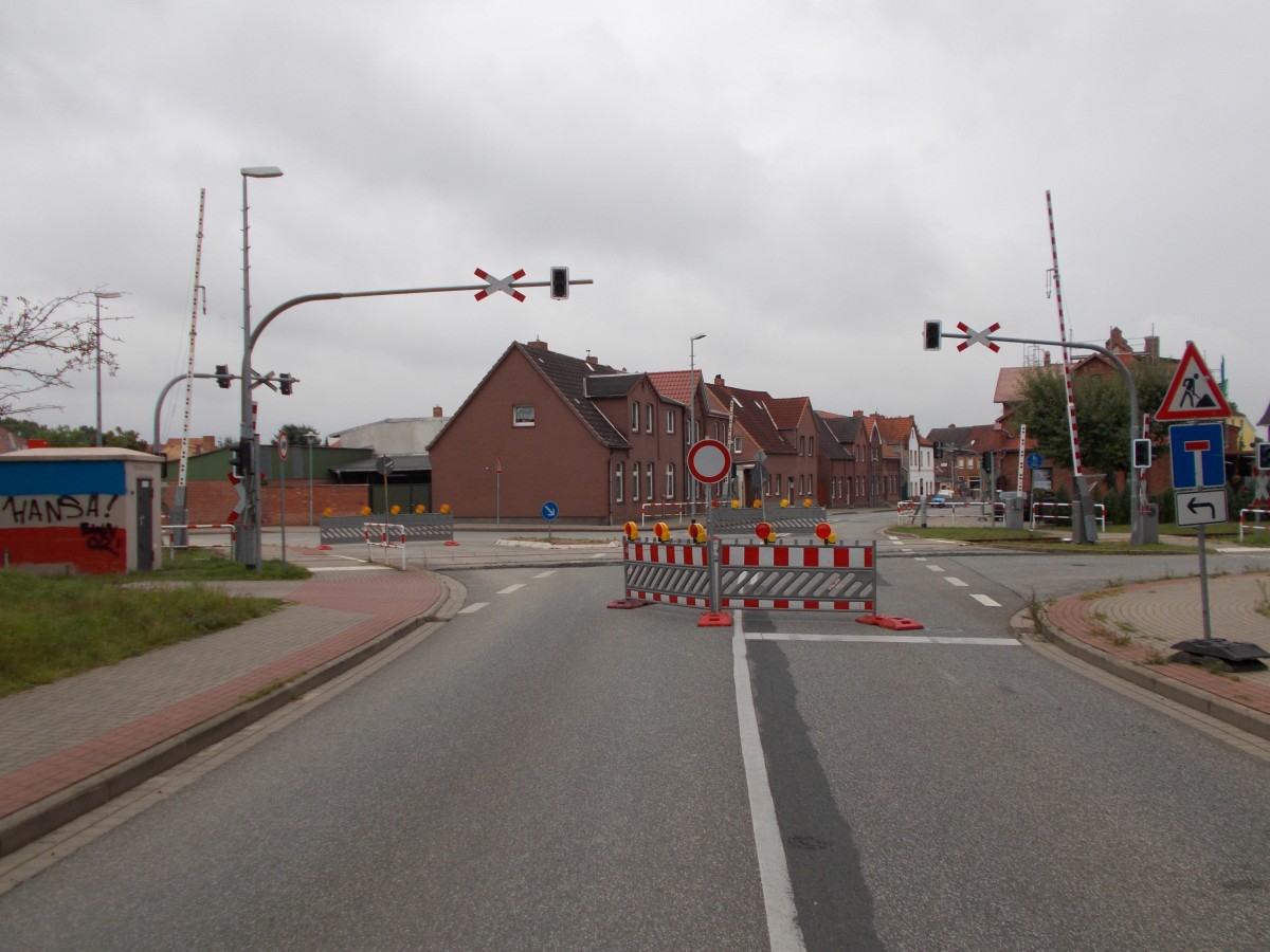 Bahnübergang in Gadebusch am 31.August 2014.