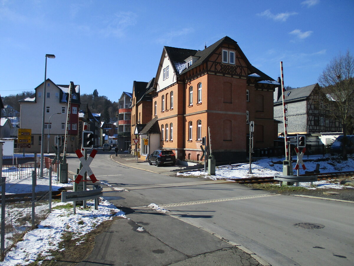 Bahnübergang in Steinach am 28.Februar 2023.