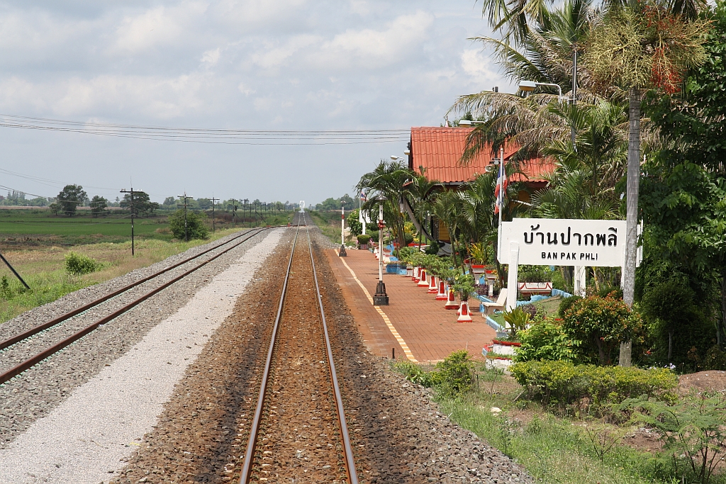 Ban Pak Phli Station, Blickrichtung Chachoengsao, am 14.Mai 2017.