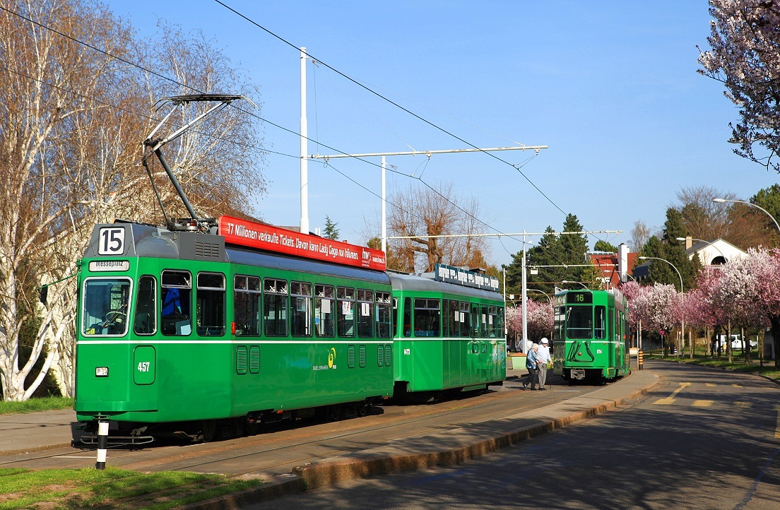 Basel 457 + 1473, Bruderholzallee, 20.03.2014.
