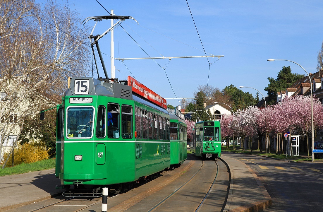 Basel 457 + 1473, Bruderholzallee, 20.03.2014.
