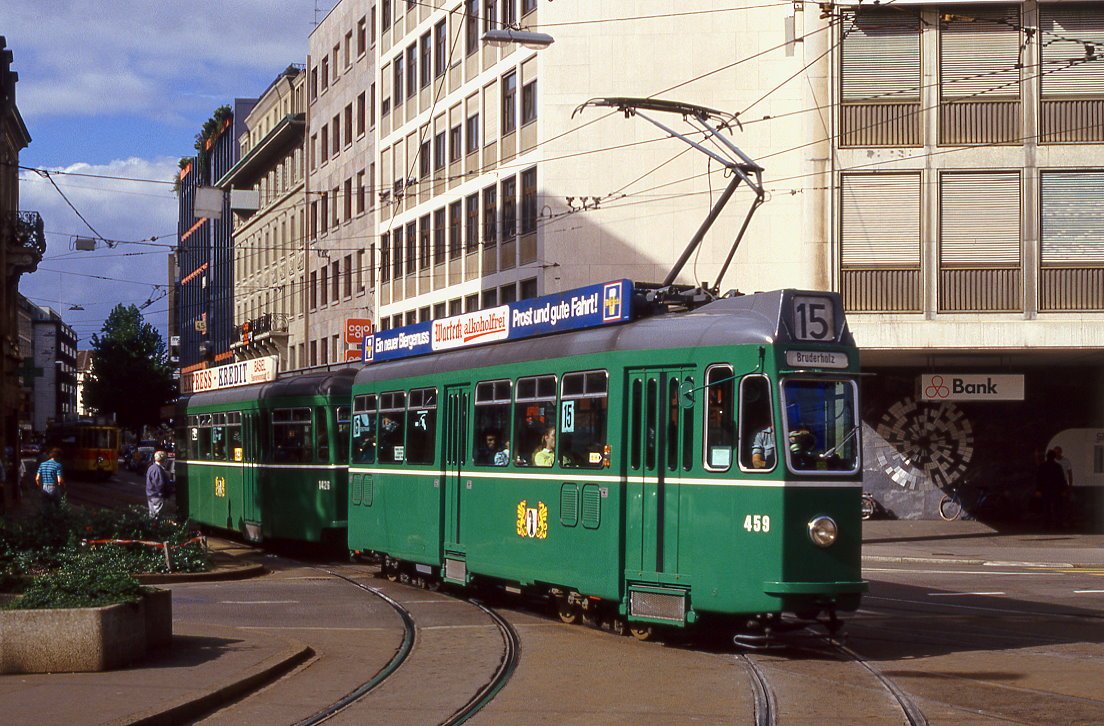 Basel 459 + 1426, Aeschenplatz, 24.09.1987.