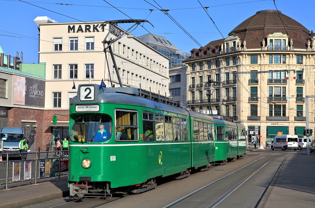 Basel 650 + 646, Viaduktstrasse, 28.03.2014.
