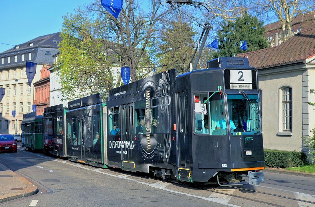 Basel 683 + 1434, Elisabethenstrasse, 28.03.2014.
