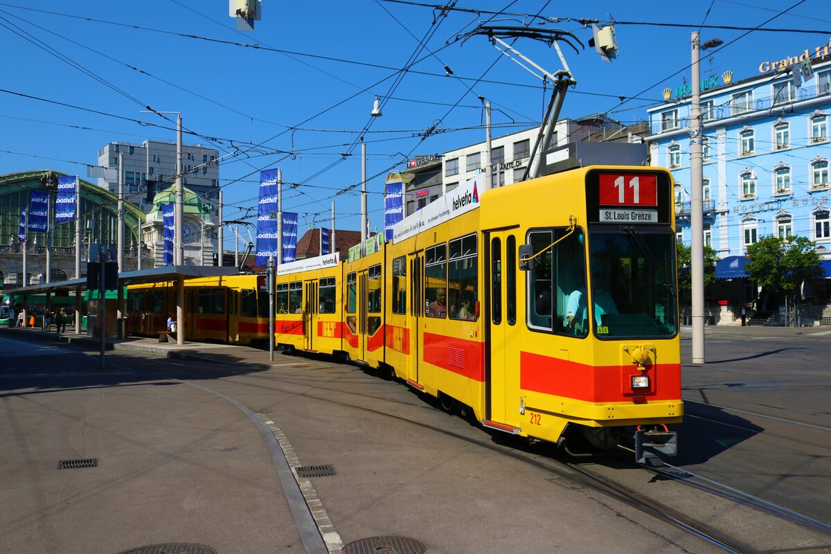 Baselland Transport SWP Be4/8 Wagen 212 am 11.07.23 in Basel SBB