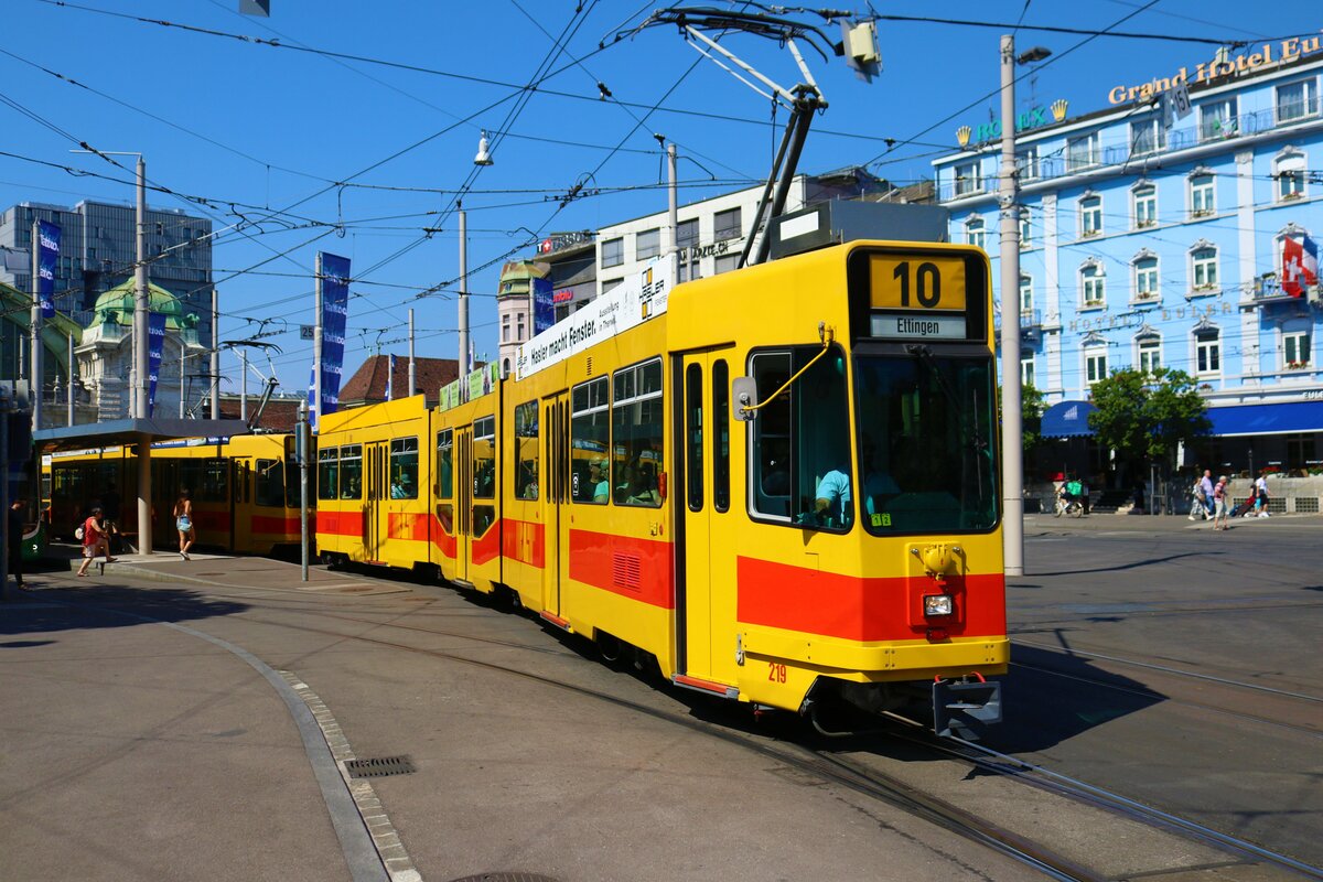 Baselland Transport SWP Be4/8 Wagen 219 am 11.07.23 in Basel SBB