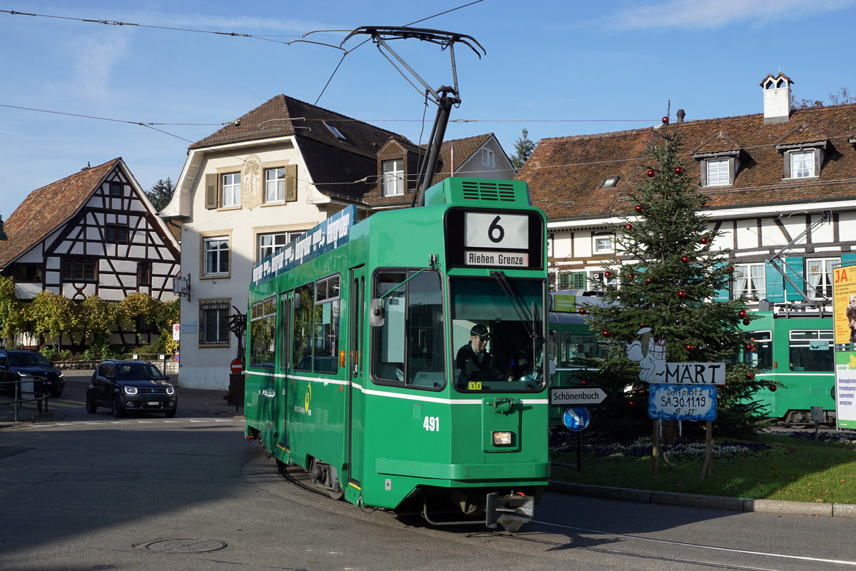 Basler Verkehrs-Betriebe BVB.
Strassenbahnimpressionen in Allschwil vom 22. November 2019.
Foto: Walter Ruetsch