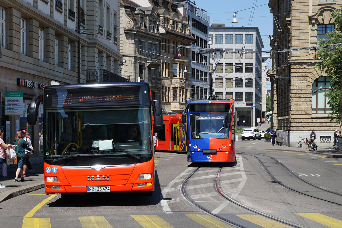 Basler Verkehrsbetriebe/BVB.
Impressionen vom 31. Mai 2019.
Foto: Walter Ruetsch