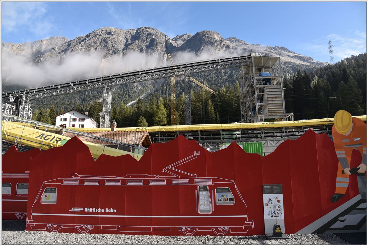 Baustelle Albulatunnel II in Preda. (09.10.2016)
