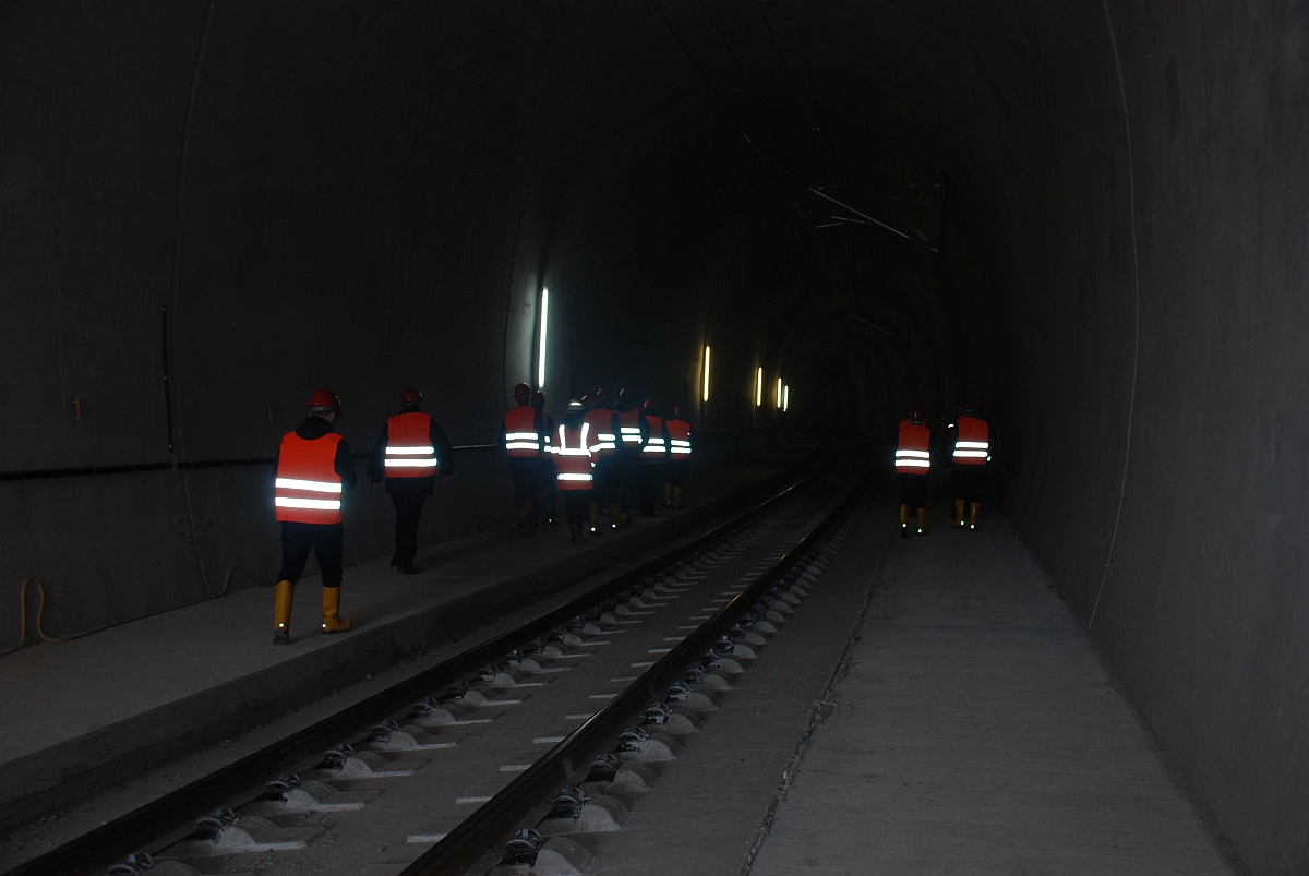 Baustellenbegehung auf der neuen Spessartrampe (geführte Veranstaltung von DB Netz am 5.10.2016).