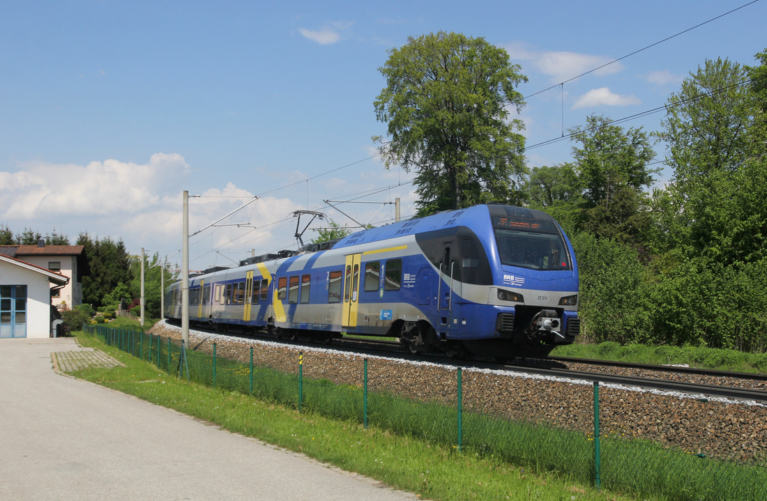 Bayerische Regiobahn-ET 311 + 313 // Traunstein // 12. Mai 2022
