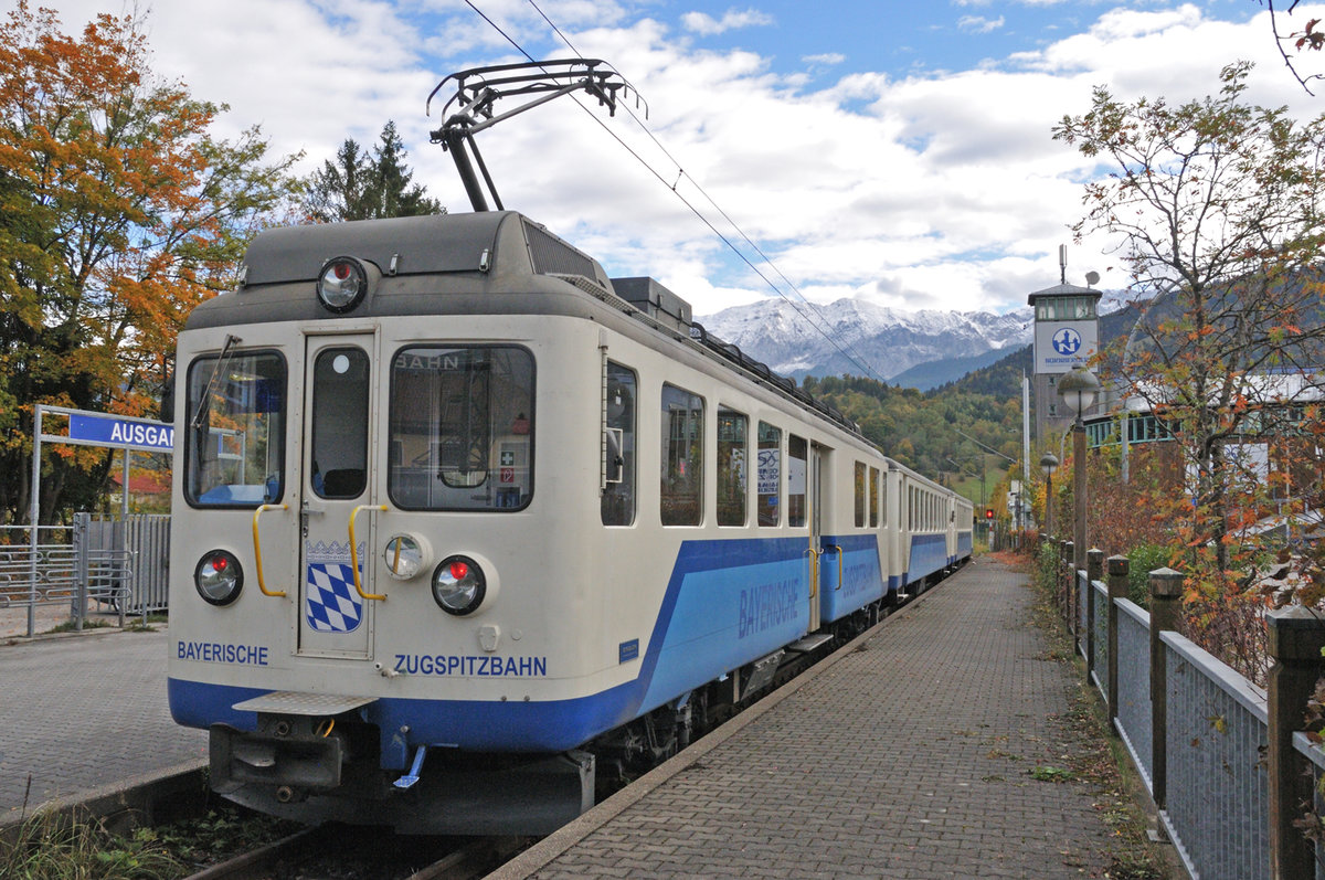 Bayerische Zugspitzbahn Nr 213 @ Bahnhof Garmisch am 10.10.2017