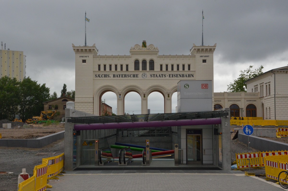 Bayerischer Bahnhof in Leipzig. Der älteste Bahnhof hat unterirdisch eine neue S-Bahn-Station erhalten. Am 29.05.2014 kurz vor der vollendeten Fertigstellung gesehen.