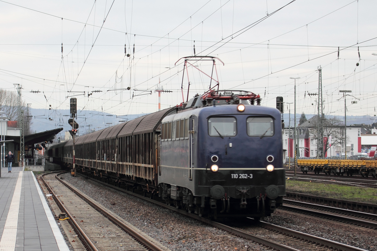 Bayernbahn 110 262-3 in Neuwied 15.1.2019