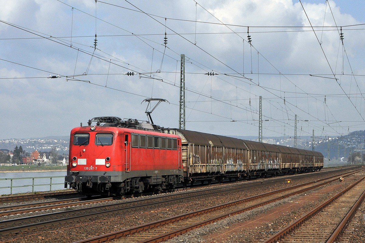 BayernBahn 139 287 (ex DB) mit dem  Henkel-Zug  Langenfeld - Wassertrüdingen (Koblenz-Ehrenbreitstein, 26.03.14)