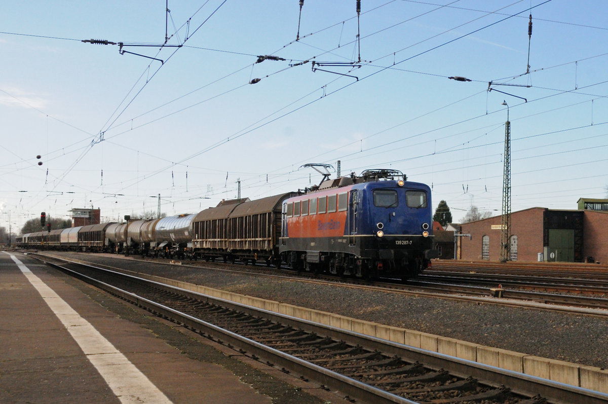 BayernBahn 139 287 mit der Henkelzug.  Kranichstein am 13.02.2018