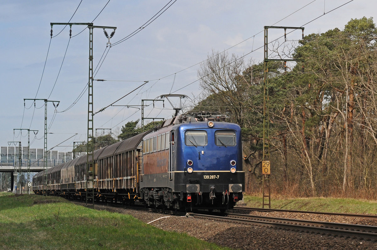 BayernBahn 139 287 mit der Henkelzug.  Weiterstadt an 03.04.2018