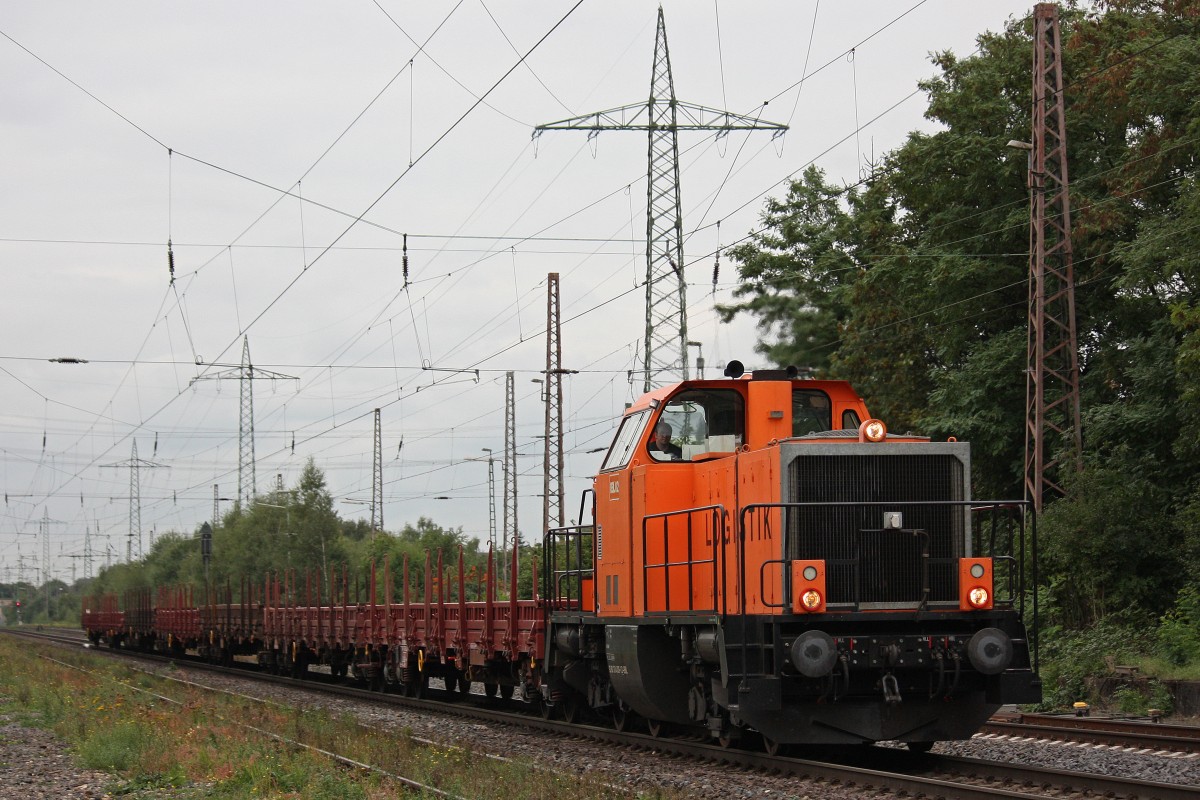 BBL 02 am 20.9.13 mit einem Flachwagenzug in Ratingen-Lintorf.
