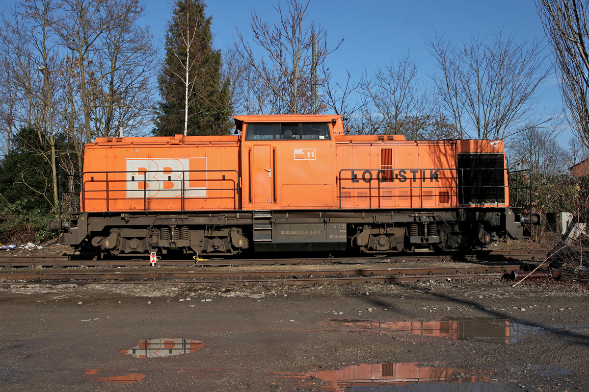 BBL Logistik Diesellok BBL LOG 9280 1 202  steht abgestellt in Nürnberg.Bild Februar 2015