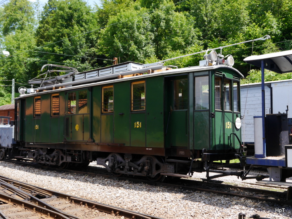BC - Gütermotorwagen Fe 4/4  151 ex CGTE (Genfer Strassenbahn) im Depotareal in Chaulin am 06.07.2014