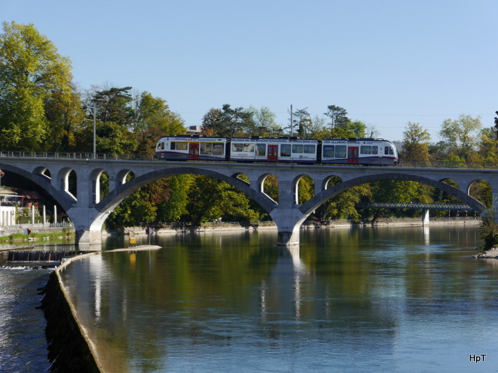 BD - Triebwagen ABe 4/8 5005 in Bremgarten am 18.10.2014