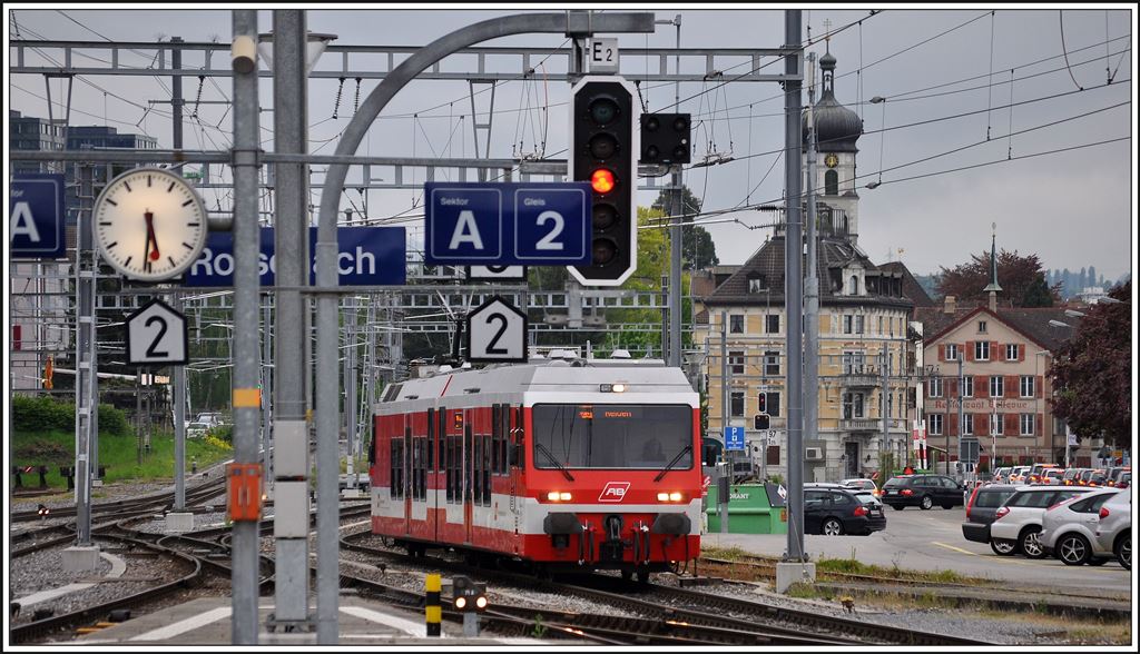 BDeh 3/6 25 kommt von Rorschach Hafen nach Rorschach. (28.04.2014)