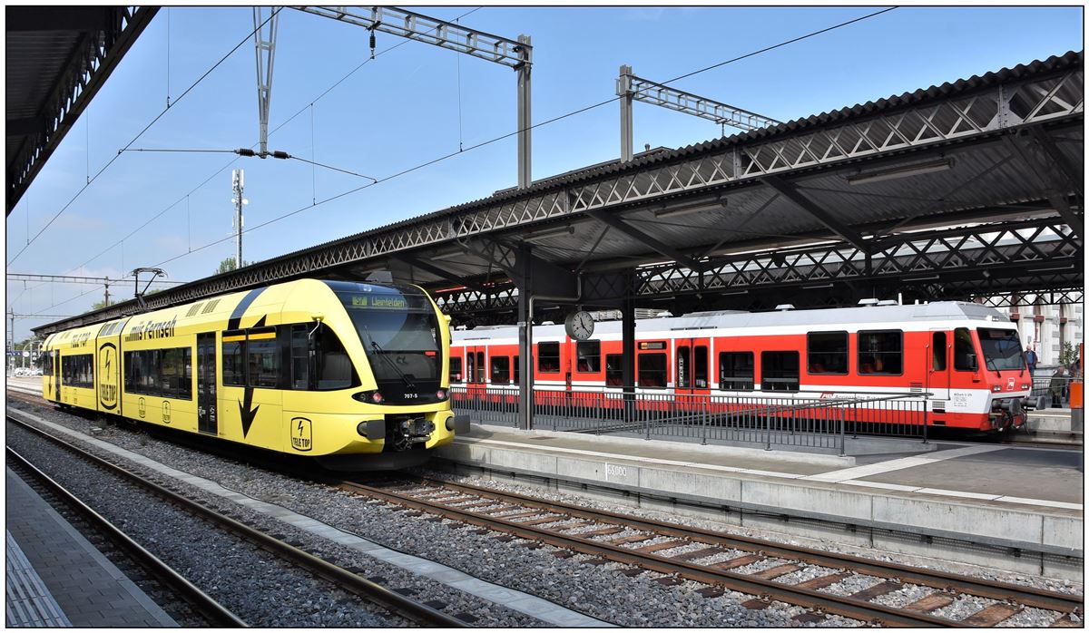 BDeh 3/6 25 und Thurbo GTW in Rorschach. (04.09.2018)