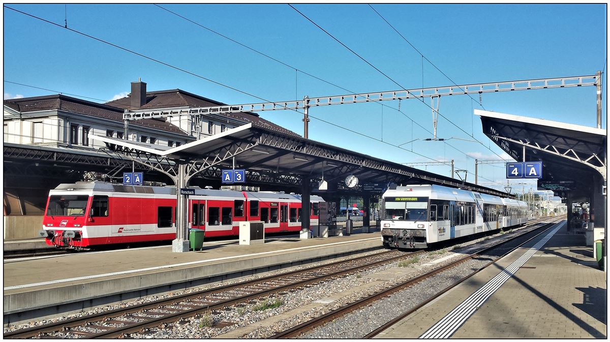 BDeh 3/6 25 und Thurbo GTW in Rorschach. (24.09.2018)