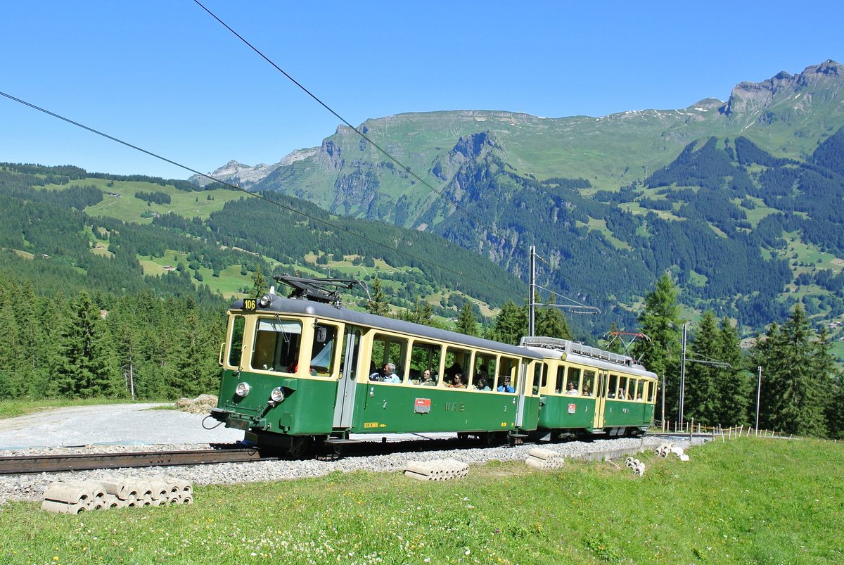 BDeh 4/4 Nr. 106 bei Alpiglen, 19.07.2016. 