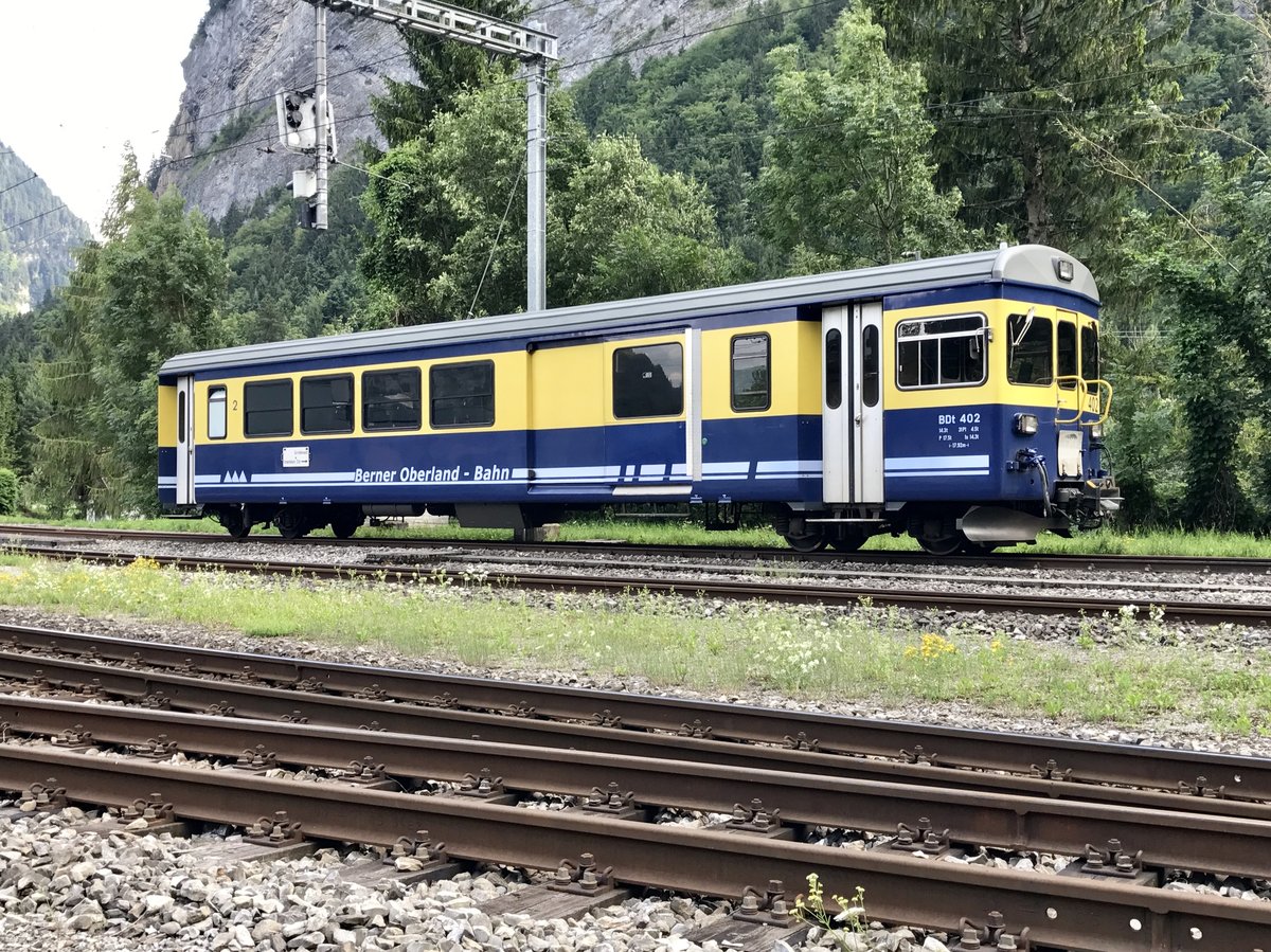 BDt 402 am 23.7.17 in Zweilütschinen abgestellt.