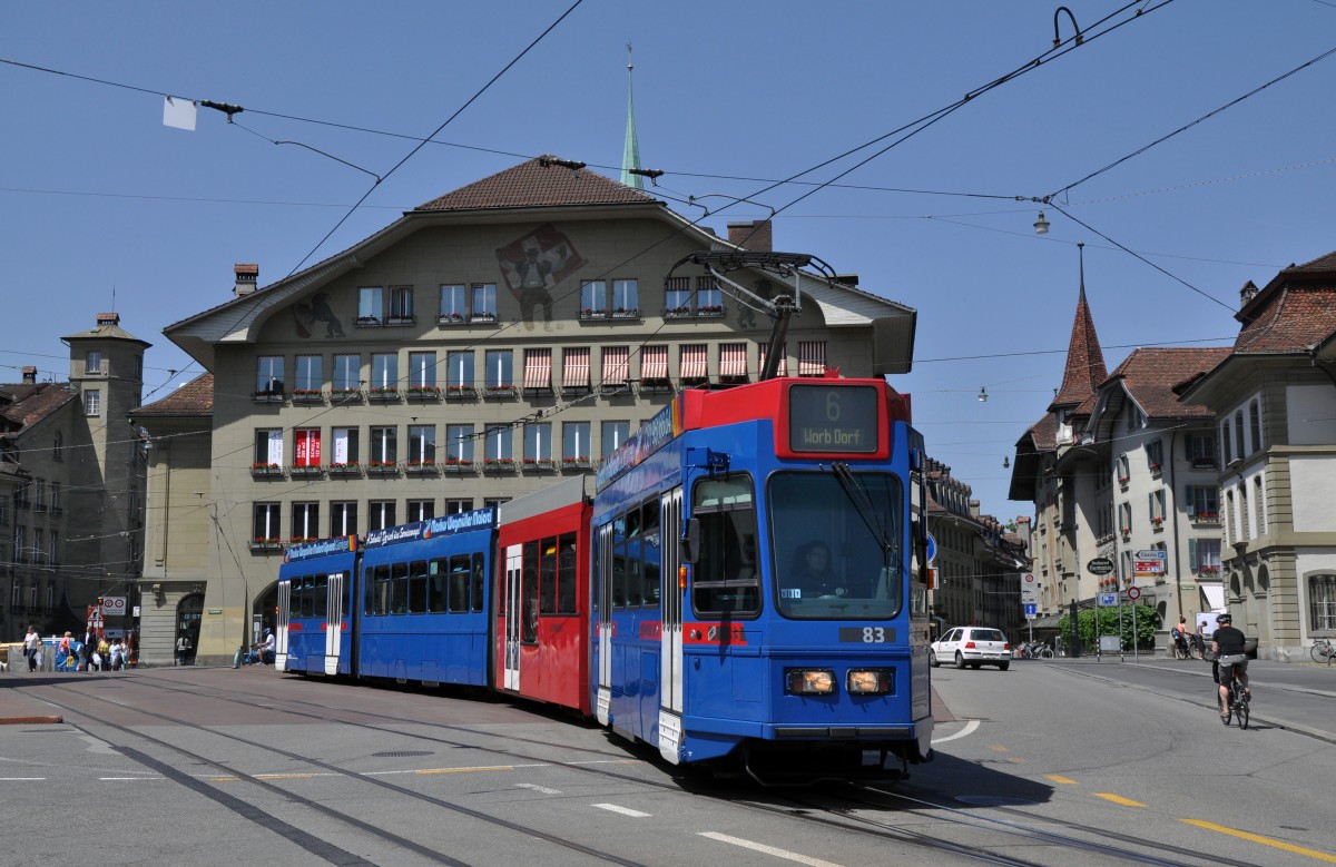 Be 4/10 mit der Betriebsnummer 83 auf der Linie 6 beim Casionoplatz. Die Aufnahme stammt vom 05.08.2013.