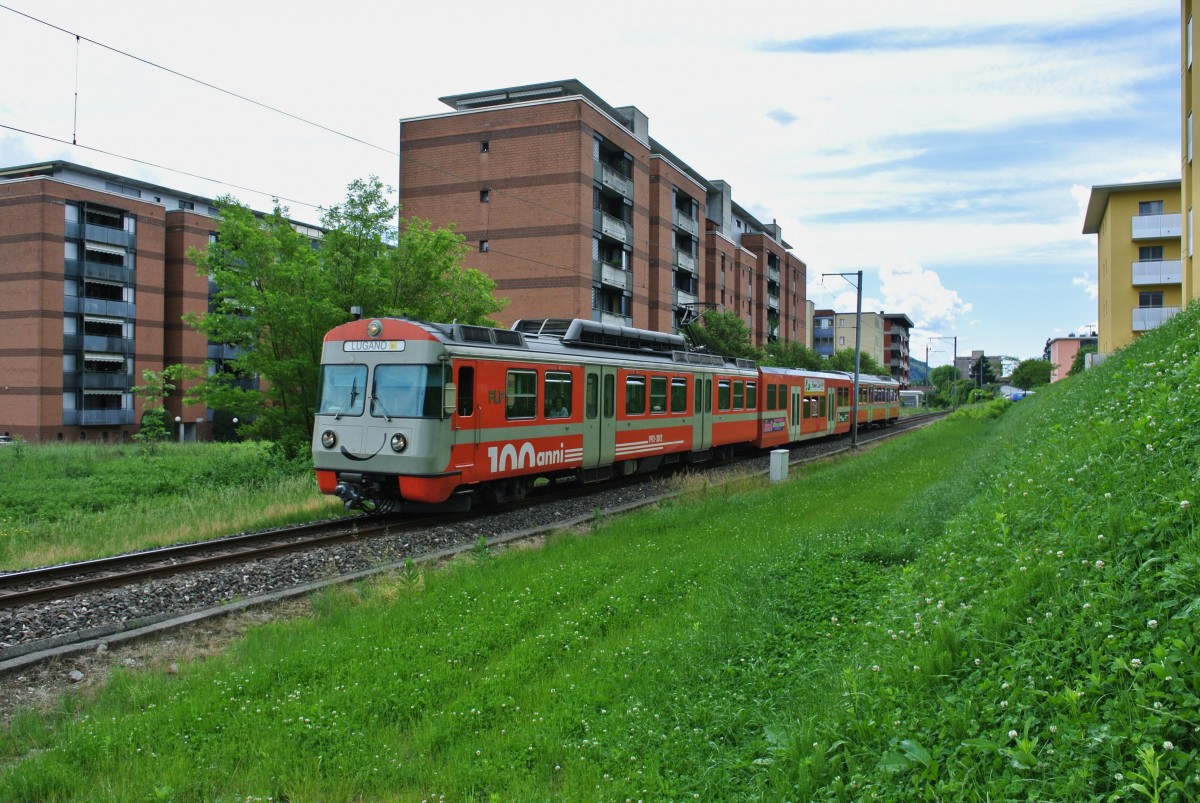 Be 4/12 23 bei Agno, 13.05.2014.