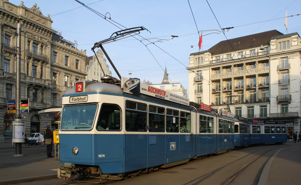 Be 4/6 1674 am Paradeplatz am 23.01.2010.