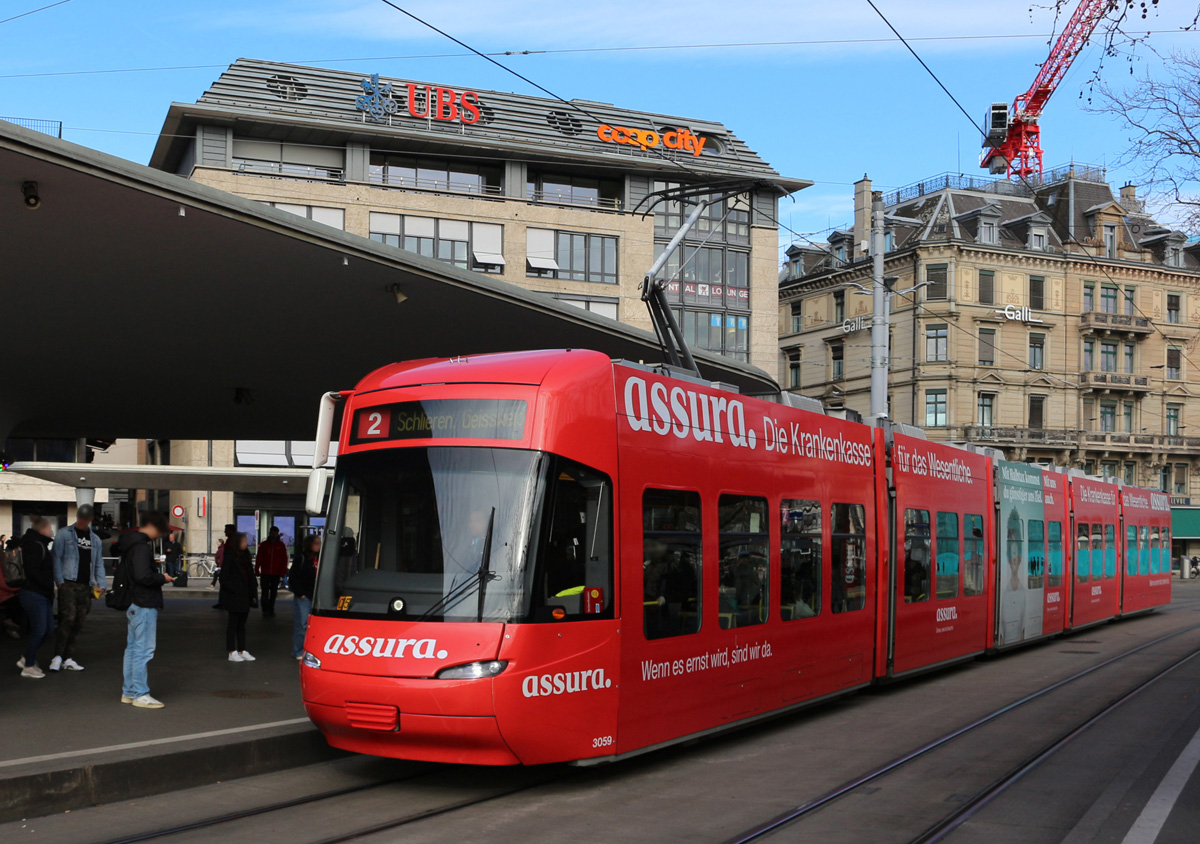 Be 5/6 3059 in Zürich, Bellevue am 28.03.2023.