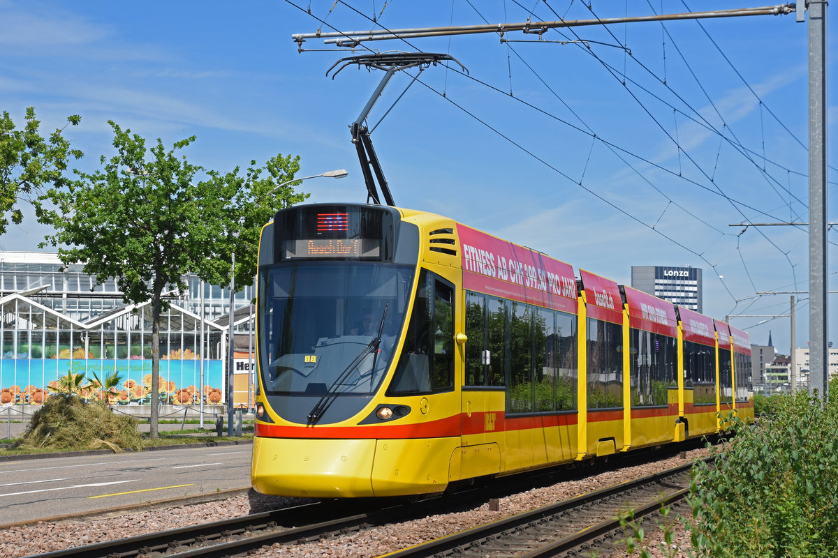 Be 6/10 Tango 185, auf der Linie 11, fährt zur Haltestelle M-Parc. Die Aufnahme stammt vom 24.06.2019.
