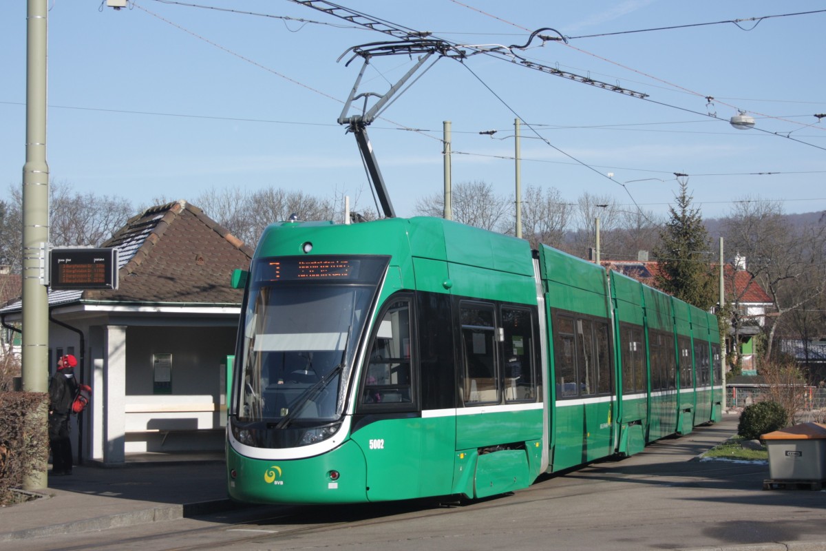 Be 6/8 - 5002 in Birsfelden Hard am 22.01.2016