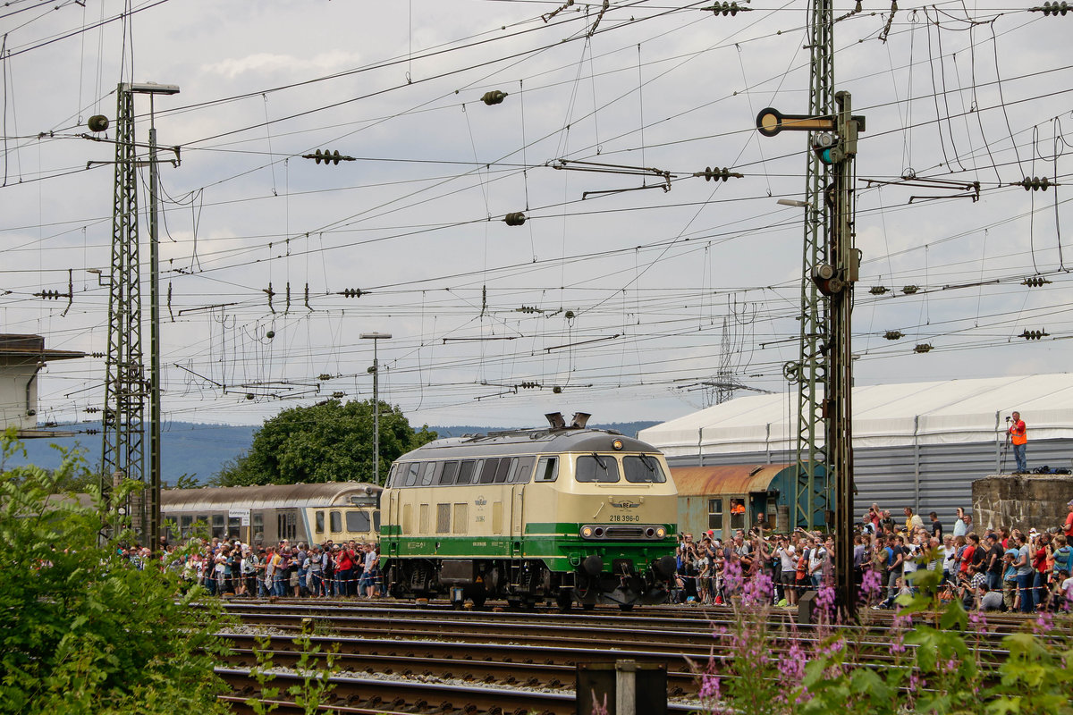 BEG 218 396-0 bei der Lokparade im DB Museum Koblenz, am 16.06.2018.