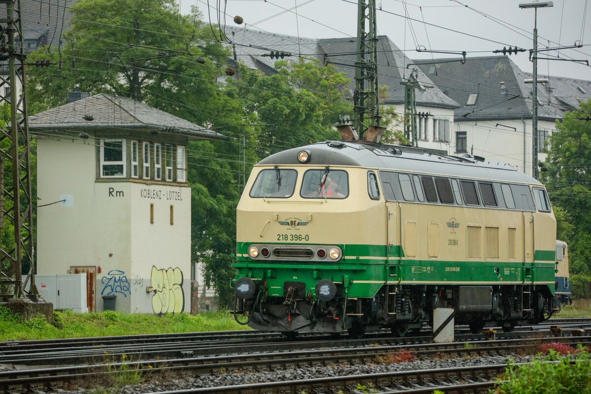 BEG 218 396-0 in Koblenz Lützel, am 01.06.2024.