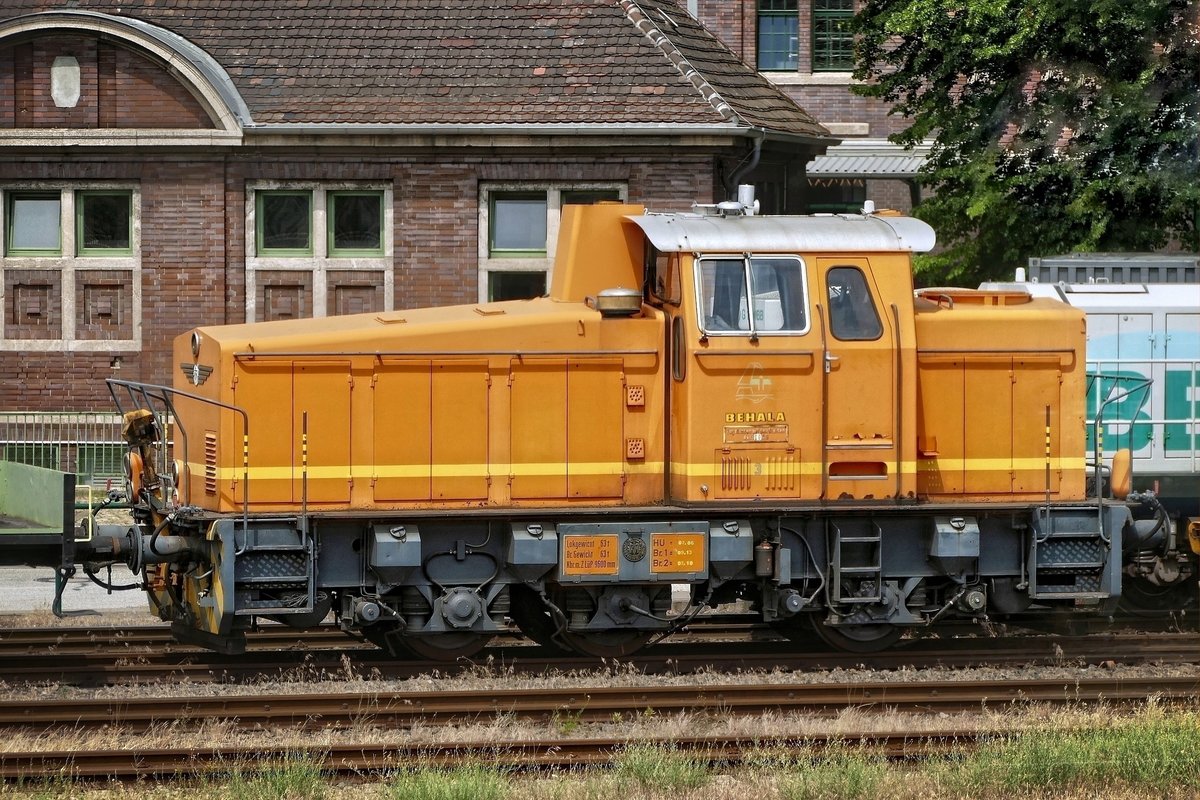 BEHALA -Lok 3 am Güterbahnhof 'Berlin -Westhafen'. Aufnahme aus der S42 heraus (höhe Westhafen), Richtung Beusselstaße am 17.06.2018.