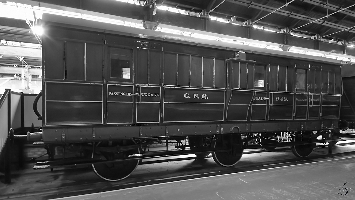 Bei No. 948 der Great Northern Railway handelt es sich um einen kombinierten Gepäck- und Bremserwagen aus dem Jahr 1887. (National Railway Museum York, Mai 2019)